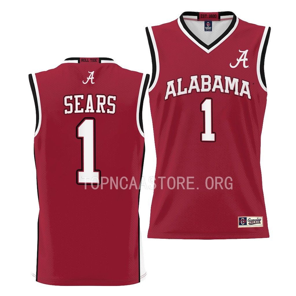 Youth Alabama Crimson Tide Mark Sears #1 Crimson NCAA College Basketball Jersey